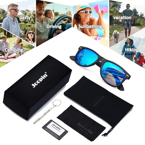 Image of Joopin Square Sunglasses Polarized UV400 Designer Sun Glasses Men Women | Oversized, Plastic Frame, Retro, Vintage, Unisex, Trendy Shades for Driving, Party, Fishing, Business, Costume