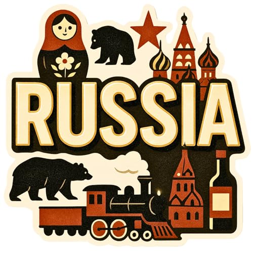 Image of Souvenir Fridge Magnet | 4x3 Inch Collectible Travel Decor | Strong & Durable Refrigerator Magnet with Iconic Landmarks for Travelers (Russia)