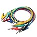 MWAY 4mm 5PC Colorful Silicone Banana Plug to Crocodile Alligator Clip Test Probe Lead Wire Cable Multimeter Probe Test Lead 1M