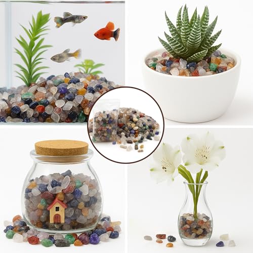 900g Kleine Edelsteine,Edelstein Mix Mischung,Dekorative Steine,Mini Gemischte Steine Edelsteine,für Dekoration,Edelsteinspiel,DIY Potted Plants
