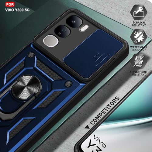 Image of AIBEX Back Cover for Vivo Y300 5G | D10 Tough Armor Case | Sliding Camera Shield | 360 Protection | Kickstand Ring Holder | Military-Grade Shockproof Bumper Case