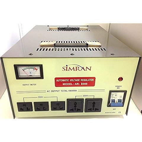 Simran 8000 Watt Power Converter Voltage Regulator Stabilizer with Built-in 110 Volt to 220/240 Volt Step Up & Down Voltage Transformer (AR-8000) Cover