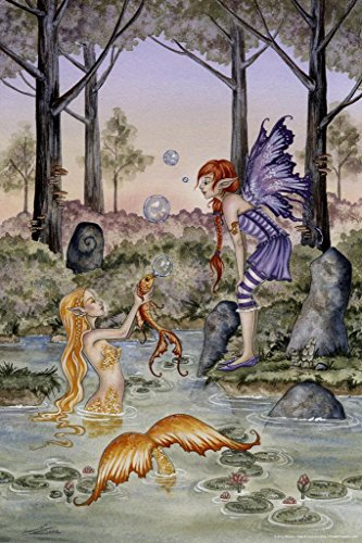 Laminated The Wishing Fish by Amy Brown Poster Dry Erase Wall Art 16x24