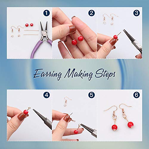 image for Gacuyi Rose Gold Earring Making Suppliers Kit,6 Types Earring Backs fo
