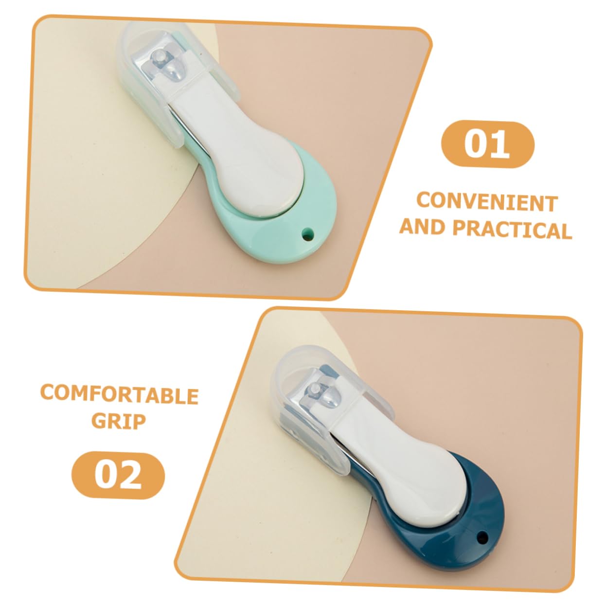 VANZACK 15 Stck. Teiliges Nagelknipser mit Silikonhülle Sicherer Nageltrimmer für Neugeborene und Kleinkinder Ergonomisch Gebogen Leicht Kompakt zur Präzisen Fingernagelpflege und