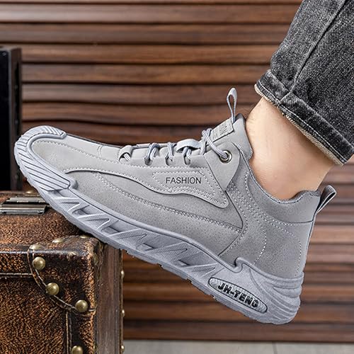 Image of ANUFER Mens PU Sport Shoes Fashion Chunky Sneakers Height Increasing Trainers