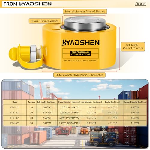 Image of 10Ton Hydraulic Cylinder Jack,Low Profile Hydraulic Ram Jack,Hydraulic Porta Power Ram Lifting Jack,Industrial Mini Hydraulic Cylinder