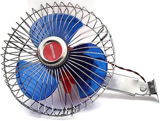 SPElectron 6 inches 12 Volt DC Oscillating automotive CAR Fan, Multicolored