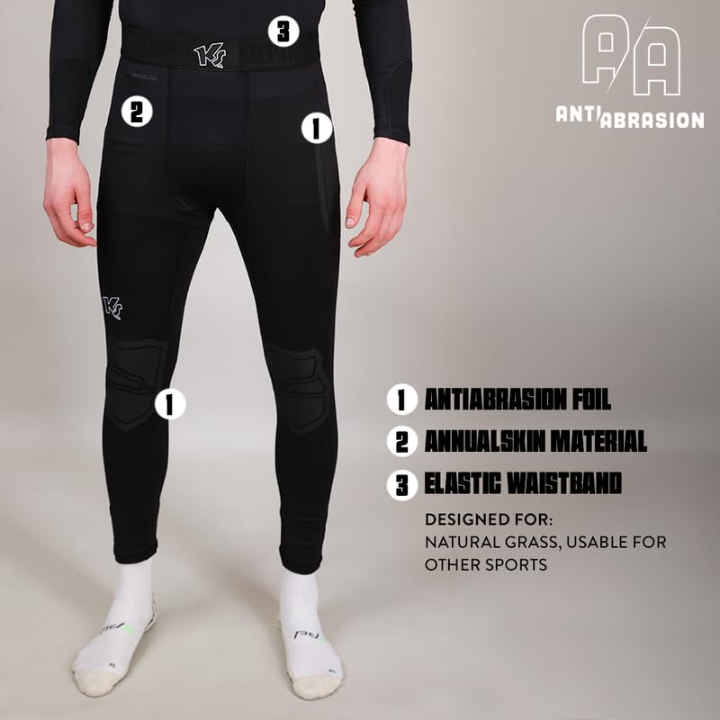 KEEPERsport - Torwart Profi Unterziehhose ohne Polsterung - Lange Protektionshose für Torhüter Underwear - Größe: S - XXL