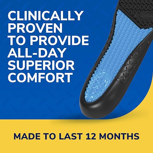dr scholl39s work all-day superior comfort insoles with massaging gel - designed for men amp women with hard-working feet eliminates sore muscles and tired legs arch support inserts with odor control