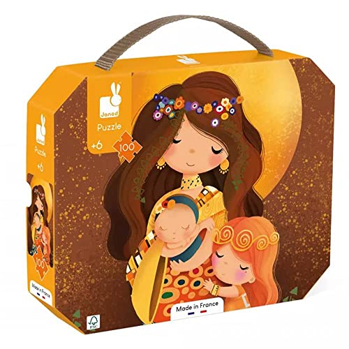 Janod - Puzzle inspiriert von Klimt - 100-teiliges Puzzle - Lernspiel - Fördert Geduld und Fingerfertigkeit - FSC-Zertifiziert - Ab 6 Jahre, J02577