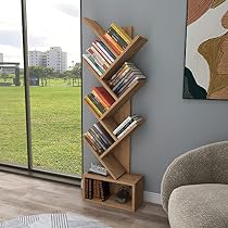 ENDA HOME COLLECTION Erine Zikzak 8 Raflı Kitaplık Atlantik Çam
