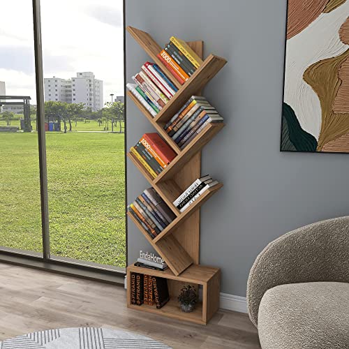 ENDA HOME COLLECTION Erine Zikzak 8 Raflı Kitaplık Atlantik Çam
