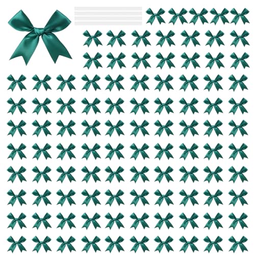 100Pcs 8cm Polyester Ribbon Bowknot for Wine Bottle Cake Decoration Wreath Making Wedding Birthday Gift Wrapping Party Decoratio