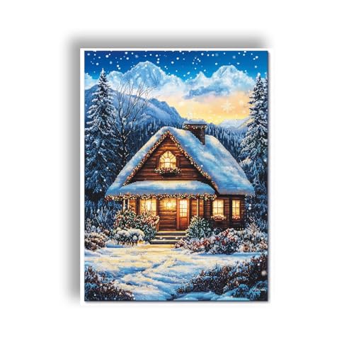 Yeerumo 5D Diamond Painting Kit Completo Paesaggio di una Piccola Città, Diamond Art Adulti Drill Rhinestone Embroidery Cross Stitch Arts Craft for Home Wall Decor 30x40cm