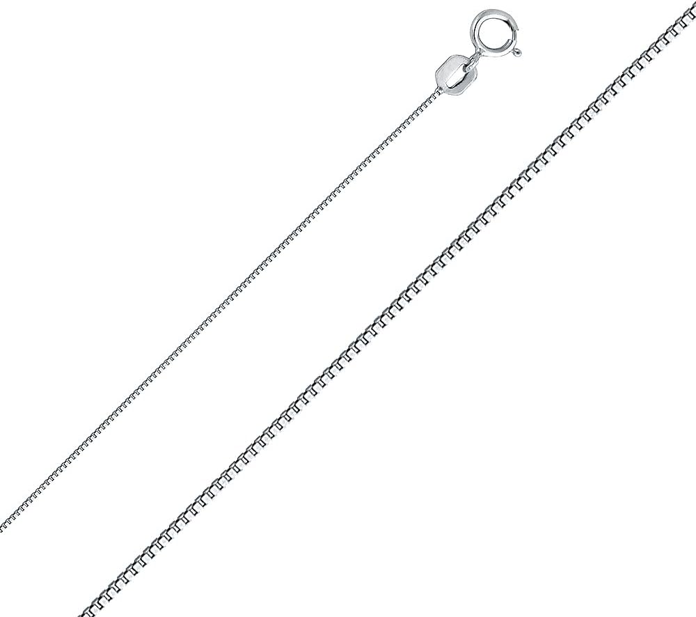 Ioka - REAL Solid 14K Yellow Gold 0.5mm Box Chain Necklace for Women with Spring Ring Clasp