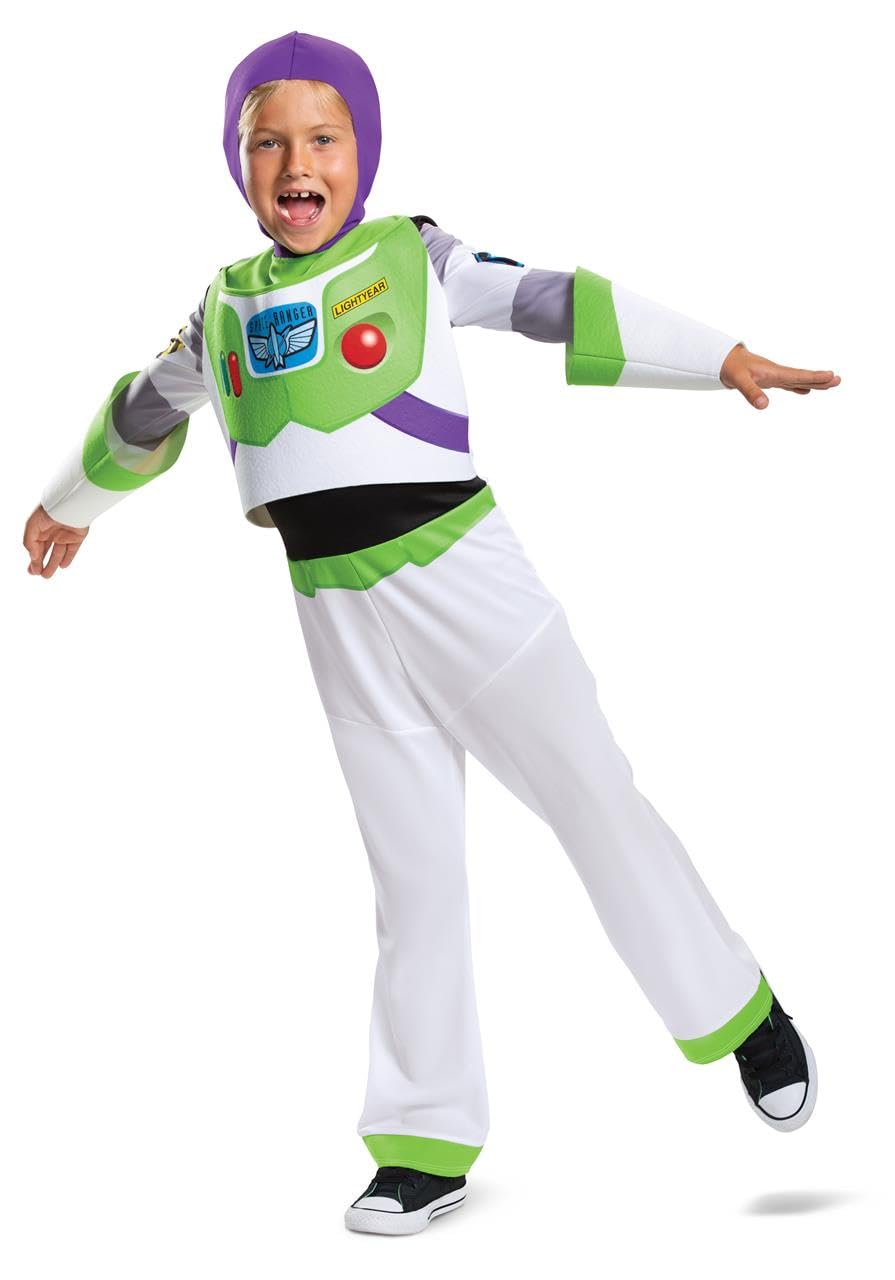 Disney Official Deluxe Buzz Lightyear Costume Kids, Buzz Lightyear Dress Up Onesie, Toy Story Dress Up Costume Fancy Dress, Costumes for Boys S