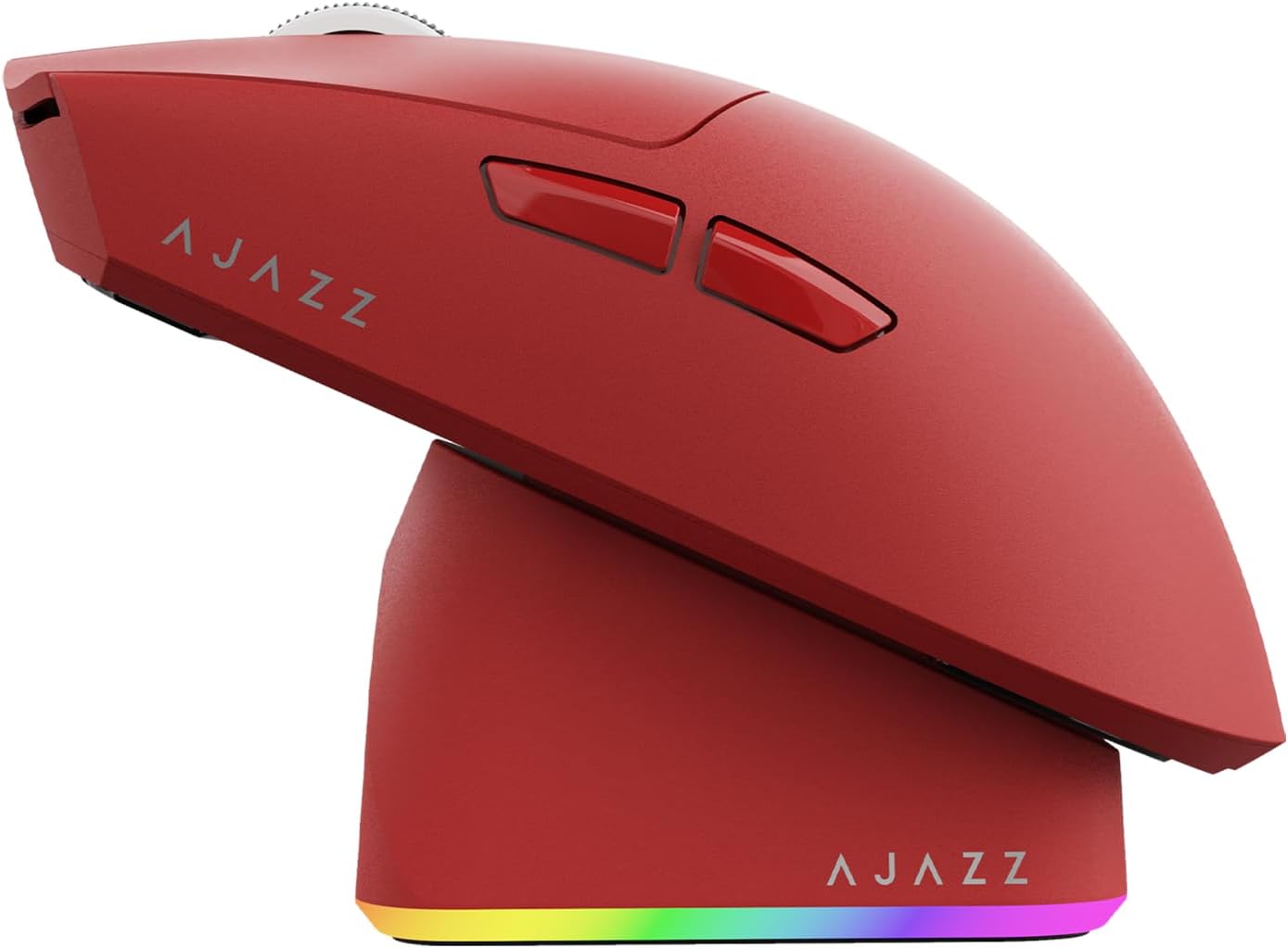 FIRSTBLOOD ONLY GAME. AJ139P V3 MC Wireless Gaming Mouse, Tri-Mode Wired/Bluetooth/2.4G, PAW3311 Sensor up to 24000 DPI, 69g Lightweight, RGB Magnetic Charging Dock, 800mAh Battery, 80M Clicks - Red