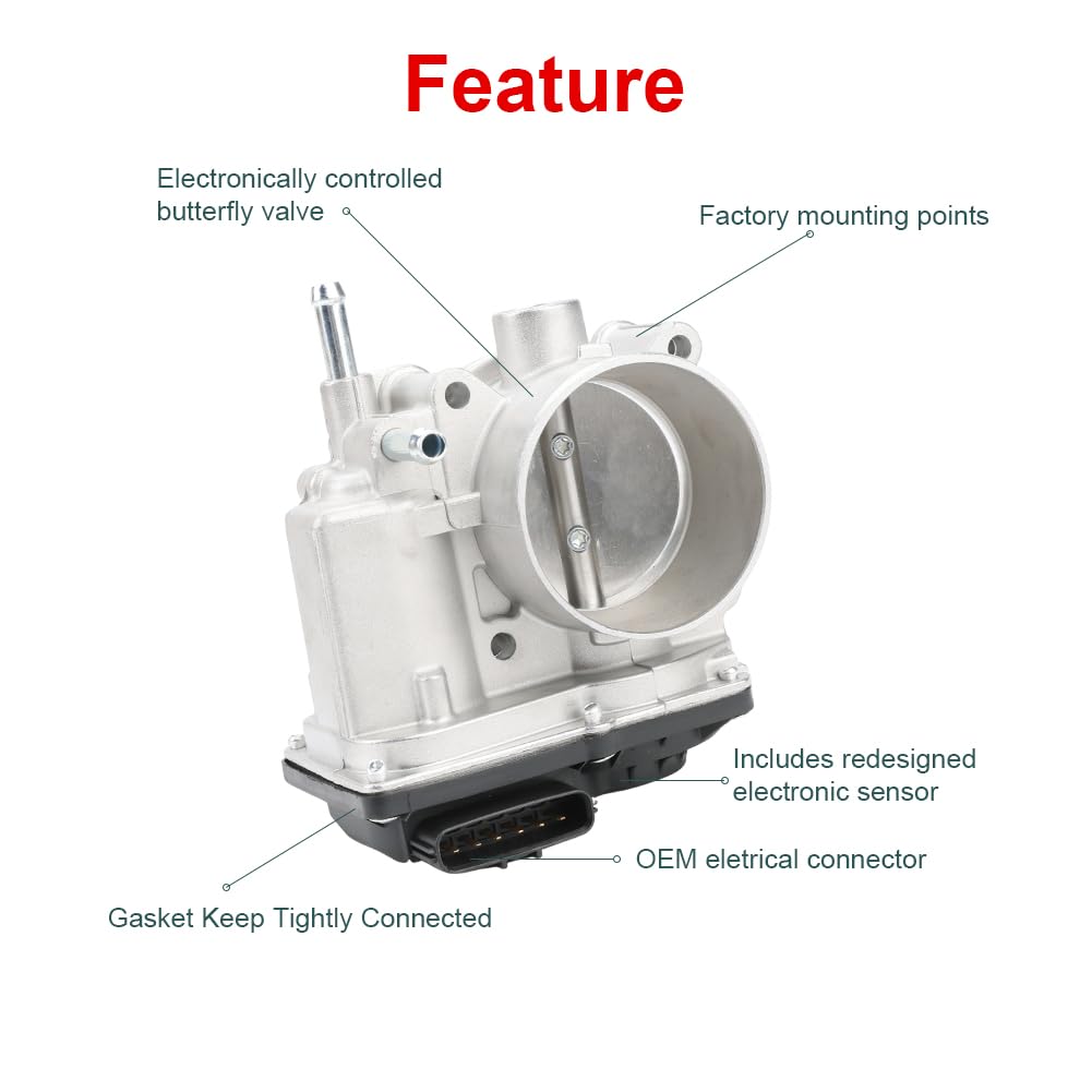 WMPHE Electronic Throttle Body Compatible with Nissan Cube 2009-2014 Versa 2007-2012 Sentra 2007-2019 NV200 2013-2020 L4 1.8L 2.0L Replacement for 161193RC0A 16119ET00 161194AF0A 161199SE0A TB1187