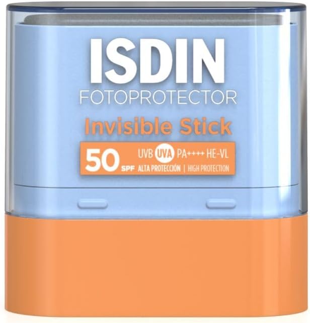 ISDIN Invisible Stick SPF 50 (10g) | Sunscreen Stick to Facilitate Reapplication | Suitable for All Skin Types