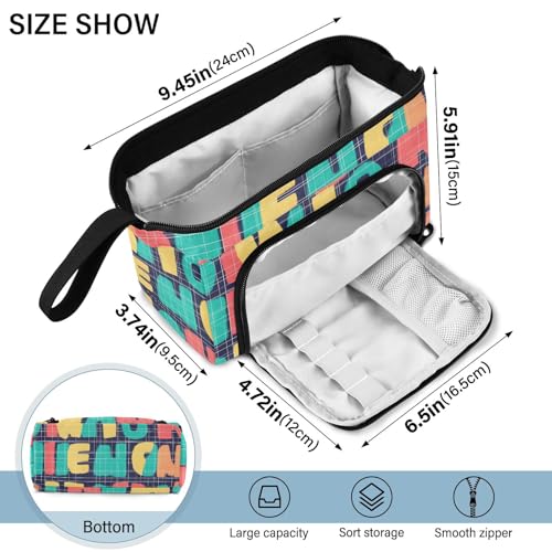 Image of Bolaz Big Capacity Pencil Pen Case Pouch Bag School College Office Organizer for Teens Girls Adults Student-Word