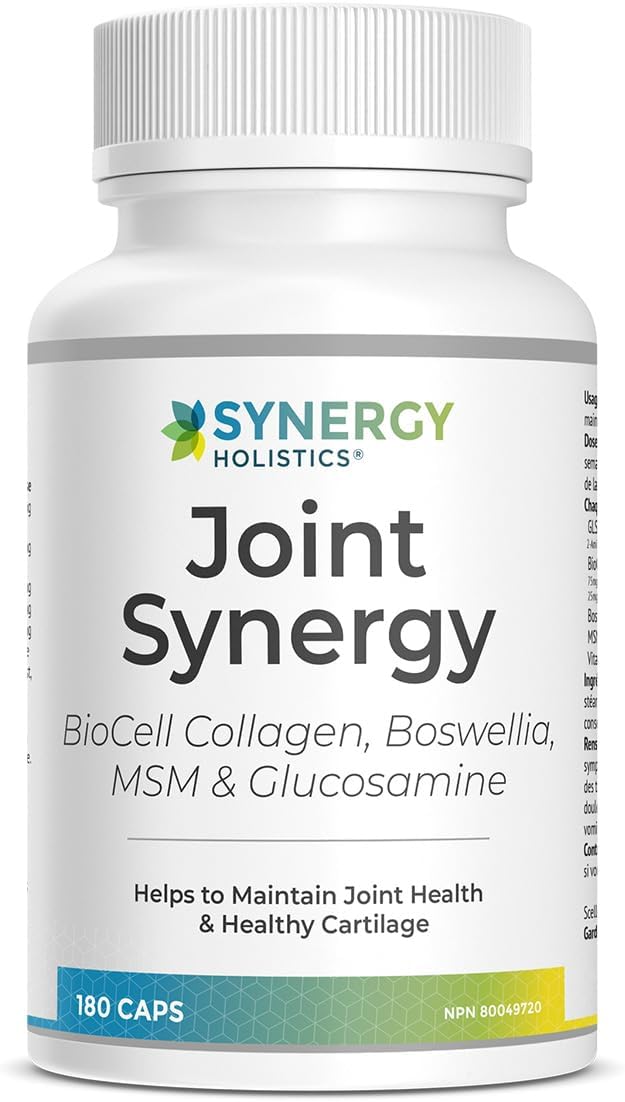 Joint Synergy | Super Strength Joint Health Supplement for Inflammation, Pain, Comfort | Type 2 Collagen, Glucosamine, Chondroitin, MSM, Boswellia & Hyaluronic Acid | 180 Vegan Capsules Joint Synergy | Super Strength Joint Health Supplement for Inflammation, Pain, Comfort | Type 2 Collagen, Glucosamine, Chondroitin, MSM, Boswellia & Hyaluronic Acid | 180 Vegan Capsules
