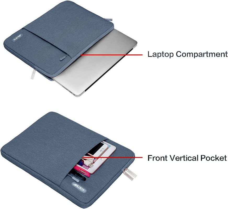 Image of MOCA Laptop Case 13 inch, 13 inch Laptop Sleeve Compatible with MacBook Air M3 M2 M1 2025-2018 / Pro M2 M1 2025-2016, Polyester Vertical Computer Sleeve Bag with Pocket,Blue