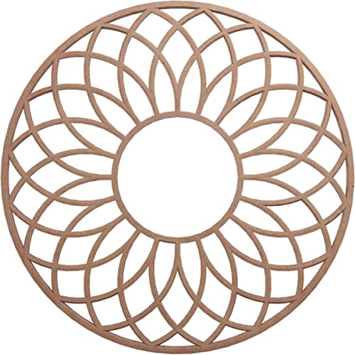 Image of Ekena Millwork 18 inchOD x 6 1 /8 inchID x 3 /8 inchT Cannes Wood Fretwork Pierced Ceiling Medallion, Wood (Paint Grade)