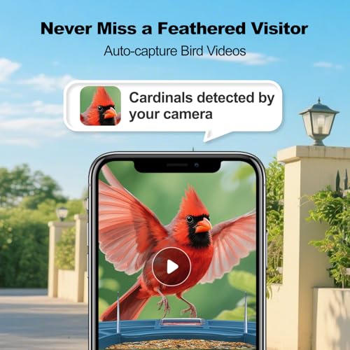 Image of Fazoxo Bird Feeder with Camera,Birds House Camera,Solar Powered,AI Bird ID