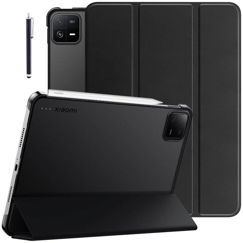 Image of Robustrion Cover for Xiaomi Mi Pad 6 Case Cover 11 inch Flip Stand Cover with Transparent Back for Xiaomi Pad 6 [Auto Sleep Wake Support] - Black