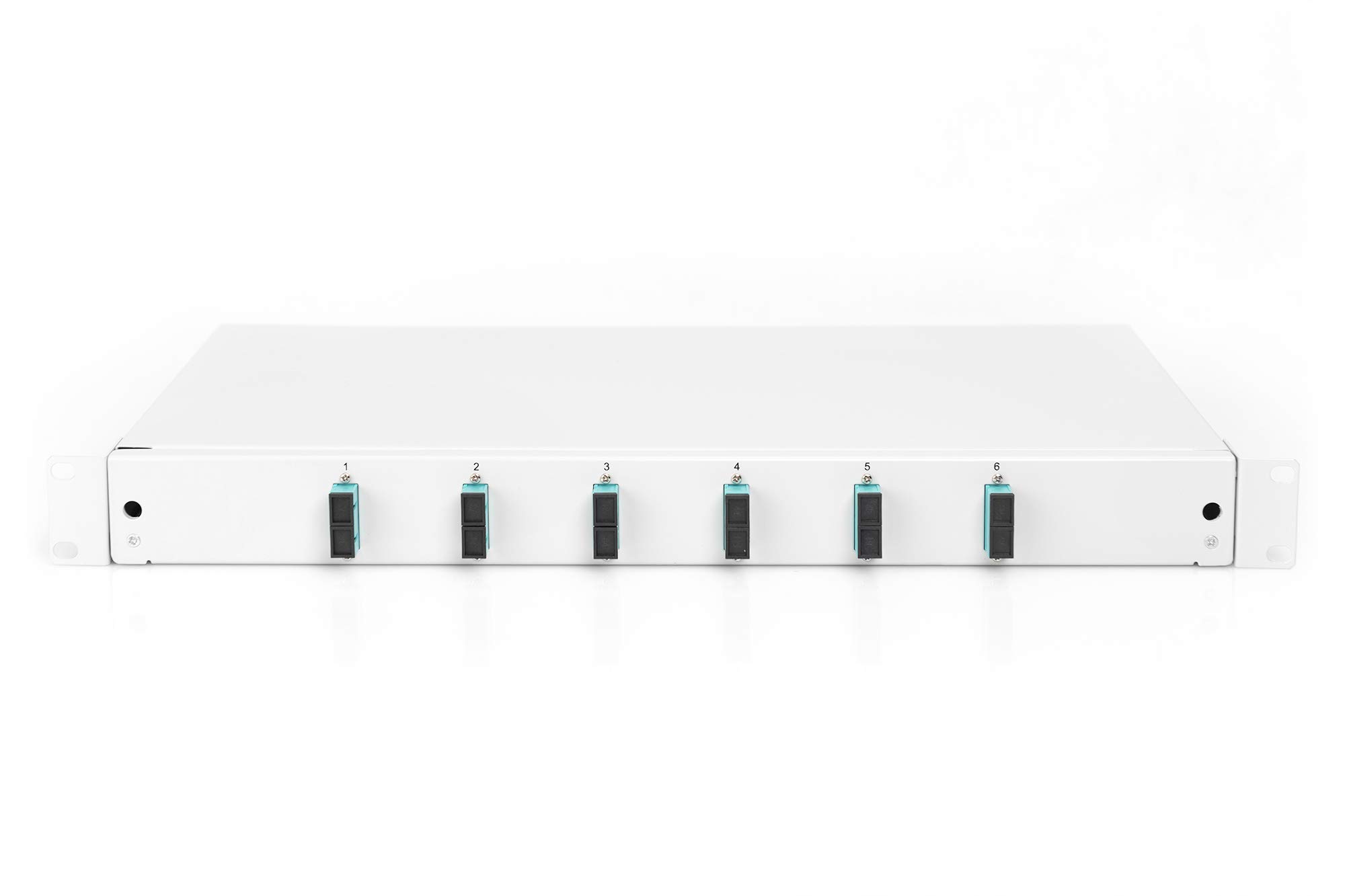 DIGITUS boîte d'épissure Fibre Optique 6 couplages - SC - OM3-1U - 19 Pouces - Multi-Mode Simplex - avec Cassette d'épissure - Montage en Rack