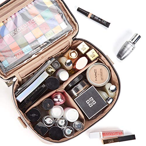 BELALIFE-Double-Layer-Makeup-Bag-for-Travel-Portable-Cosmetic-Organizer-for-Brushes-Sets-Large-Toiletry-Holder-with-Straps-Pink