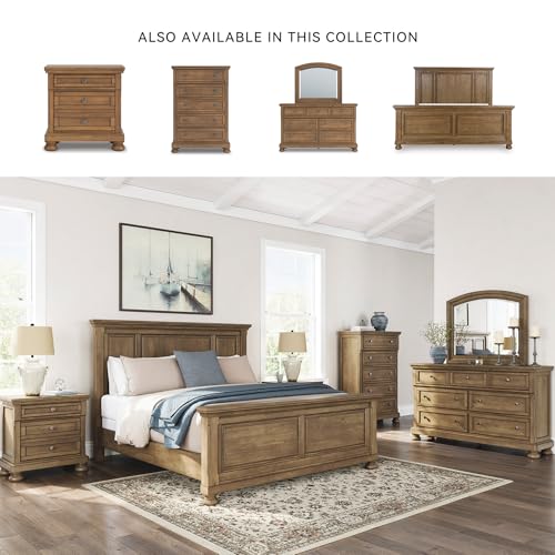 Image of Signature Design by Ashley King Panel Bed Frame, Brown Wood, Glarrison