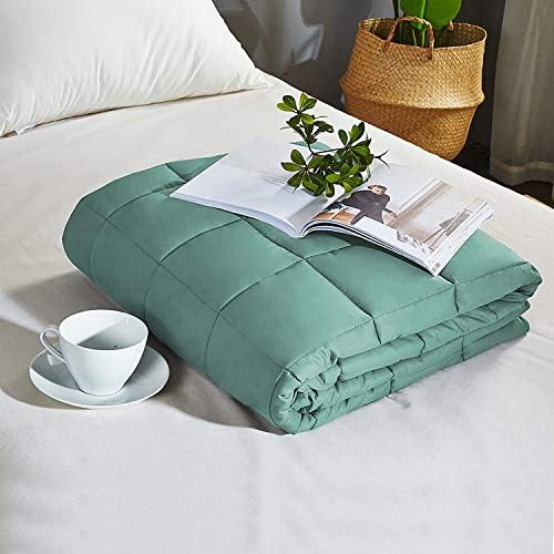 JOLLYVOGUE Bamboo Weighted Blanket for Adult(15lbs, 48x72Inches),Full or Twin Size Cooling Sensory Weighted Blanket