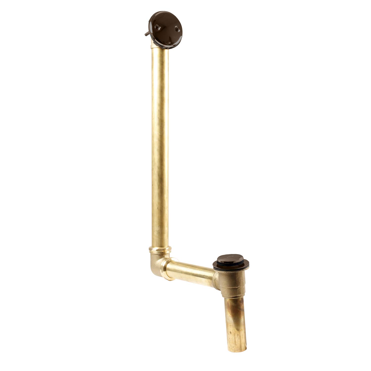 Westbrass Direct Connect Overflow with Tip-Toe Trim and 2-Hole Overflow Cover in Oil Rubbed Bronze