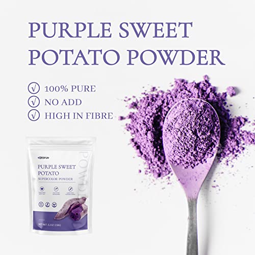 ORGFUN Purple Sweet Potato Powder, 100% Natural Ube (Purple Yam) Powder, Locally Sourced, No Additives Gluten Free 5.3 Oz