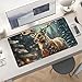 Christmas Gift Reindeer Desk Mat Non-Slip Laptop Writing Pad Large Keyboard Mousepad with Rubber Base 23.6