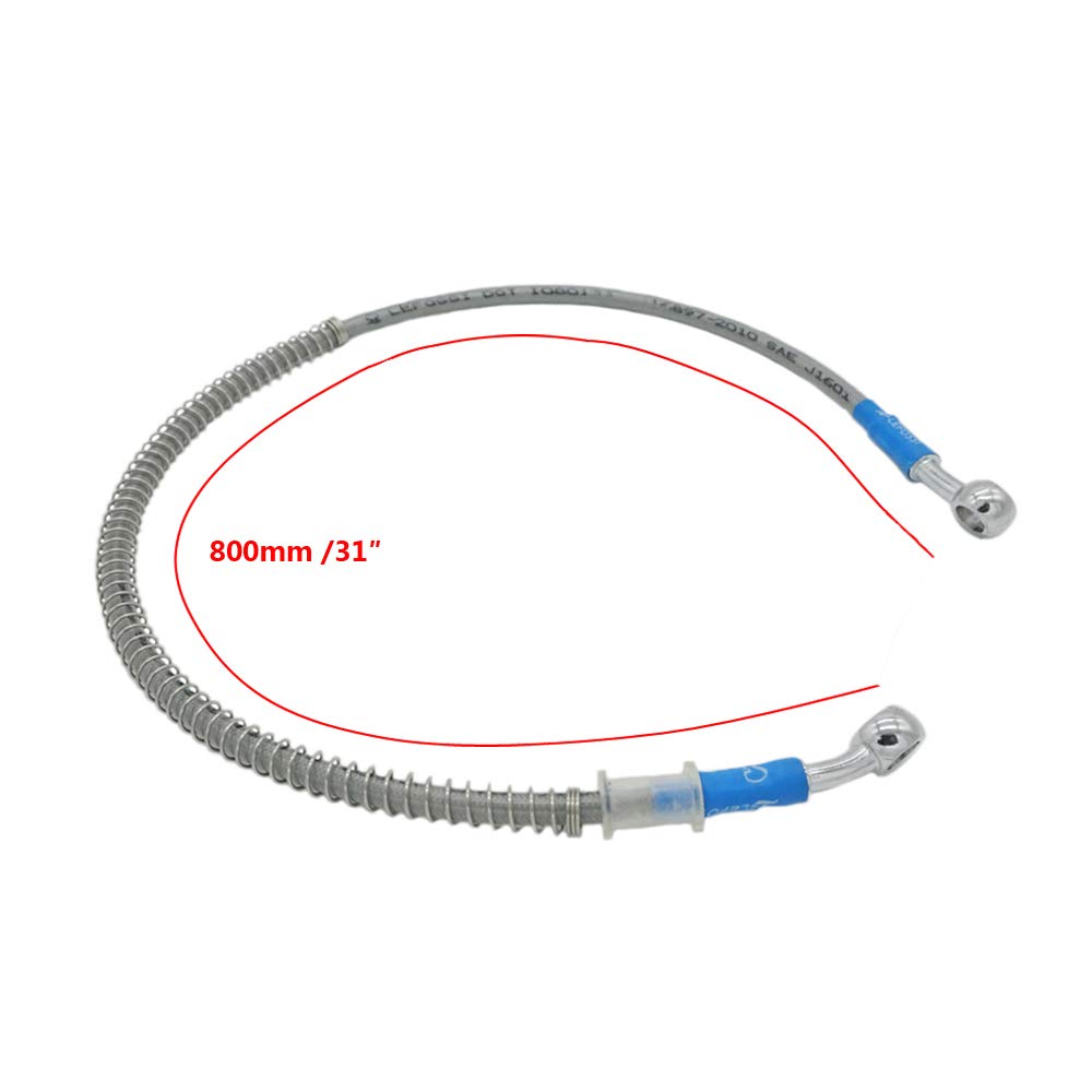 800mm 80cm Universal Moto Tuyau De Frein Tressé en Acier Hydraulique Renforcer Frein Embrayage Huile Tuyau Tuyau De Conduite Compatible con Motorcycle Pit Dirt Street Sport Bike Enduro Motocross