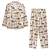 TOFRIMADE Pajamas for Women Set Long Pants Sleepwear Sets Soft Comfy Night Wear V-Neck Loungewear Cute Pajama House Wear, Western Cowboys, 3XL #4