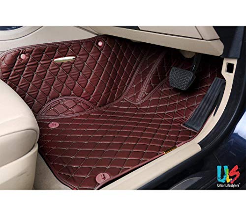 Image of Urbanlifestyler 7D Prime Car Foot Mat Compatible with Hyundai Verna (2021) | 22mm | Stylish Car Accessories Interior (Coffee)