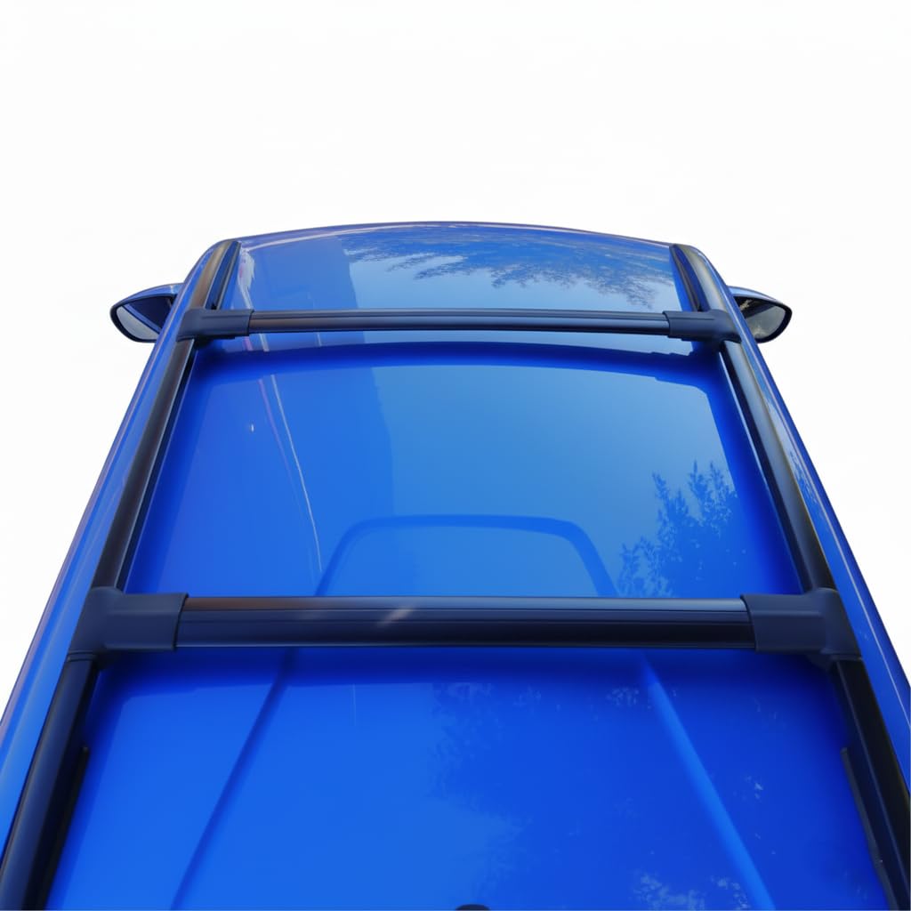 Barre Portatutto Trasversali per Fiat Fiorino & Qubo (2008-2024) Barre Tetto Portapacchi in Alluminio, Set da 2 - Nero