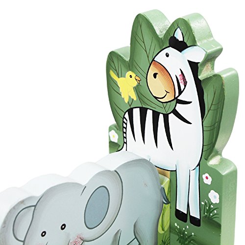 Fantasy Fields - Sunny Safari Animals Thematic Set of 2 Wooden Bookends for Kids | Imagination Inspiring Hand Crafted & Hand Painted Details Non-Toxic, Lead Free Water-based Paint - Thumbnail 7