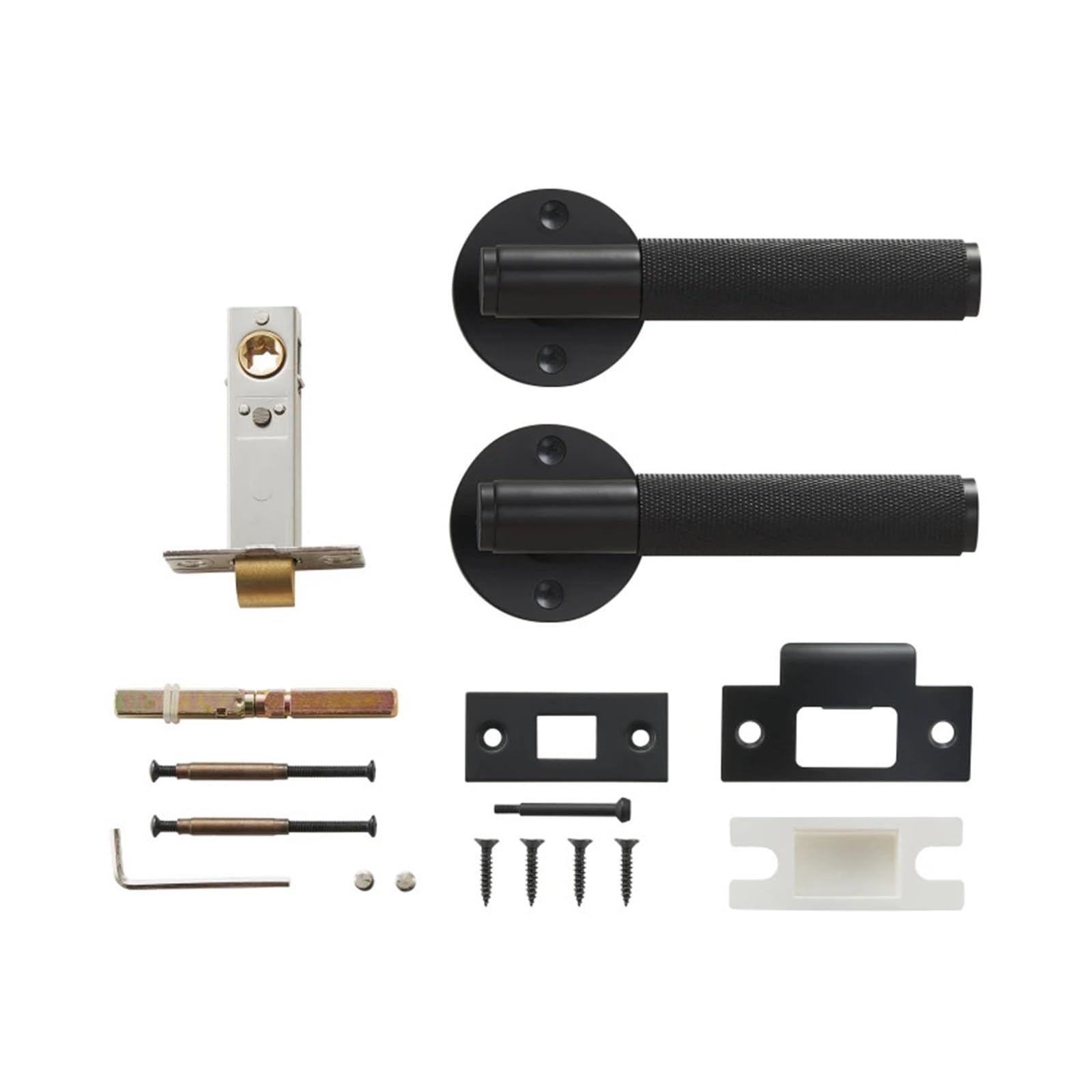 Sharunsfeli Privacy-Qbcf Dooroom Brass Door Lever Set Knurled Privacy Passage Dummy Thumbturn Lock Handle Set Knurled Hardware(Privacy-Qbcf)