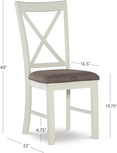 Miniatura 3 de Powell Muebles Jane Side, Silla de comedor blanca antigua,