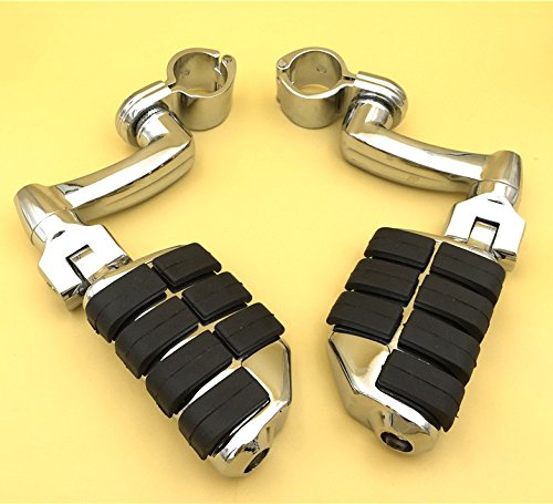 XKH Group Motorcycle Chrome Footrest Foot Pegs 1.5\" 1 1/2\" Clamps For V-STAR XVS1300 XVS650 XVS950 XVS1100 XV1600 XV1700 XV1900 XVS1900 XV250 XV400 XV535 XV750 XV1100 Virage Roadstar Xv1700