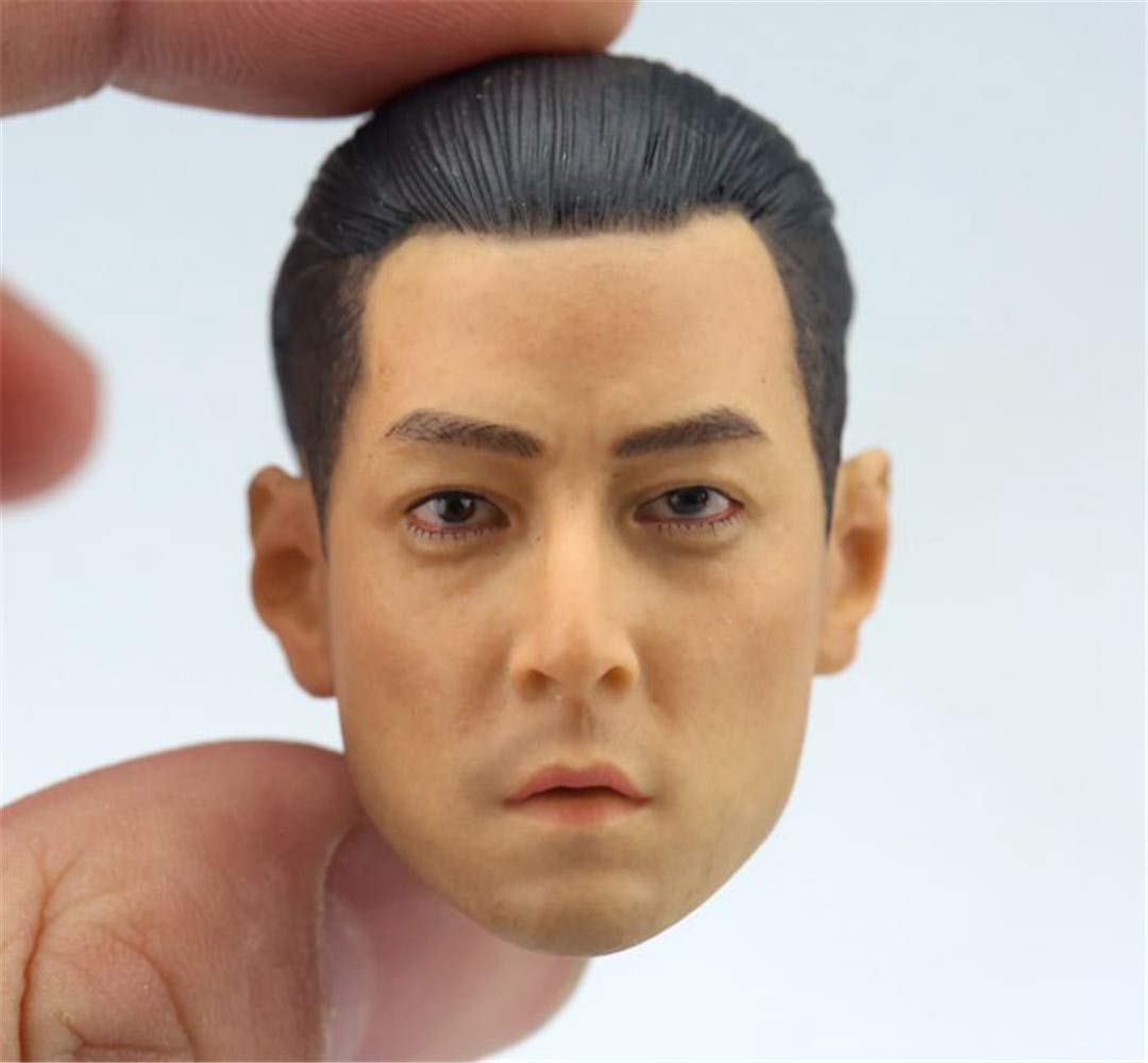 1:12 Feng Bing Asian Man Head Sculpt Carved For 6 Male Action Figure