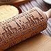 Christmas Wooden Rolling Pin Deep Embossed with Christmas Deer and Tree Symbols Pattern for Baking Pastries or Cookies (Christmas Elk)