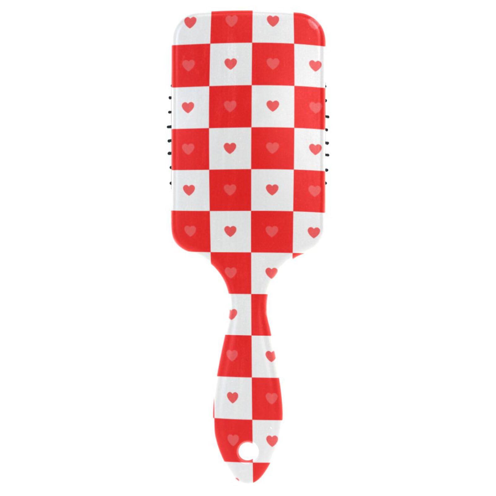 Buffalo Plaid Check Red White Heart friendly air cushion comb Designed head massager scalp for hair growth with Ergonomic handle cepillo para definir rizos
