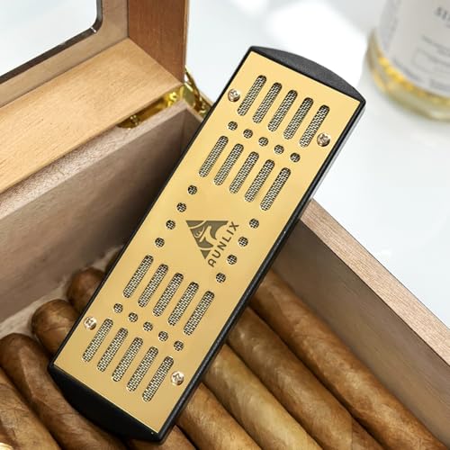 Aunlix Humidificador de Puros, Gold Inoxidable Humidificador para Humidor de Puros, Sistema humidificación de cigarros, Mantener 70% RH de Cigarros, Accesorios 1-50 Puros