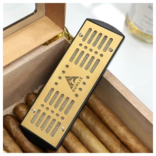Aunlix Humidificador de Puros, Gold Inoxidable Humidificador para Humidor de Puros, Sistema humidificación de cigarros, Mantener 70% RH de Cigarros, Accesorios 1-50 Puros
